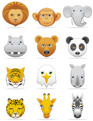 Obraz premium Wild animals icons