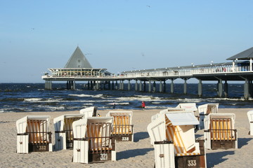 Fototapeta premium Broadwalk along the Baltic Sea on Island of Usedom in Germany