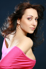 Naklejka premium Smiling beautiful woman