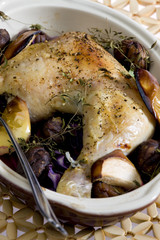 chicken with chestnuts on wine
