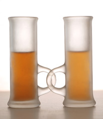 Two stemware with liqueur