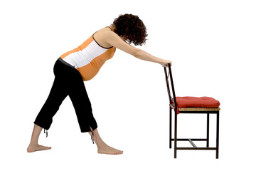 young woman excercising yoga balance