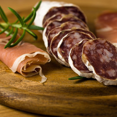 French salami and prosciutto