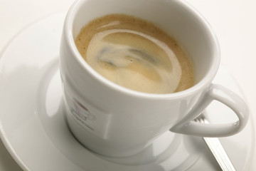 close-up of espresso cup