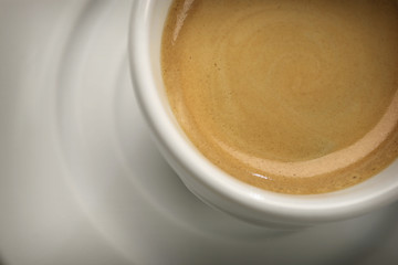 close-up of espresso cup with espresso from above