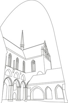 Kloster Chorin - Zeichnung vom Kreuzgang