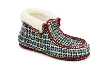 Warm slippers isolated on the white background