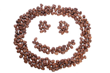 smile in coffee beans