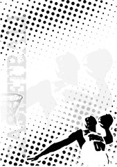 Obraz premium Basketball dots poster background