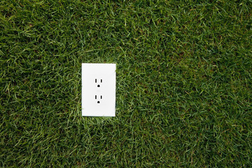Electrical outlet in grass