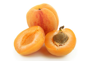 abricots sur fond blanc