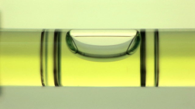 Close up of bubble in spirit level