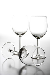 Empty wine glasses