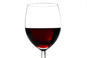 Top of red wine glass