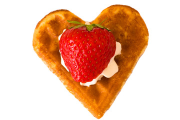 waffel mit erdbeere