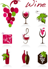 Template designs of wine icons