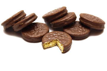 Eight chokolate cookies