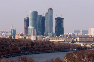 landscape with skyscraper building