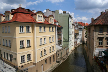 Fototapeta na wymiar Small Venice in Prague, river Chertovka