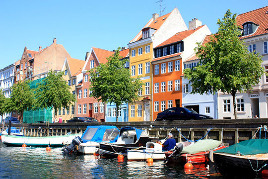 colorful houses of copenhagen