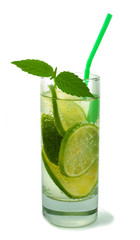 Water with lime and mint.