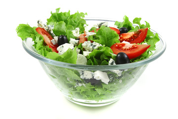 vegetable salad and roquefort cheese
