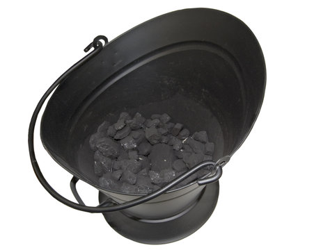 inside view of coal bucket isolated on white background