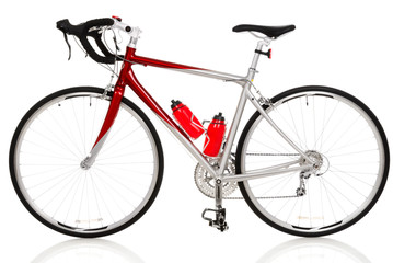 .race road bike isolated on white background