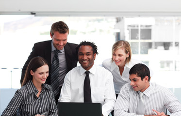 Multi-ethnic business team in an office