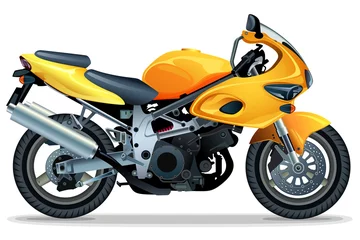 Deurstickers Gele motorfiets © lenka