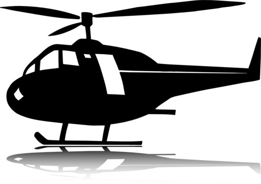 helicopter one vector silhouettes