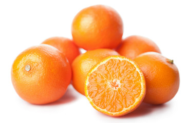 ripe mandarins isolated