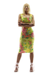 Sexy Blonde in Floral Dress 2