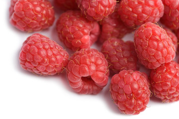 fresh raspberries background isolated