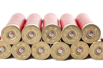 shotgun cartridges isolated over white