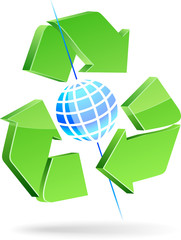 Save earth symbol. Vector illustration.