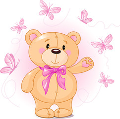 Very cute Teddy Bear waiving hello