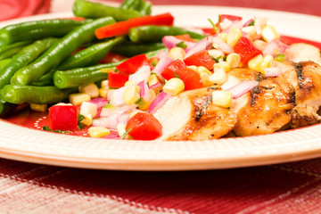 Grilled Chicken with Beans
