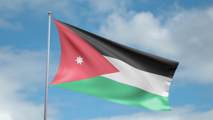 HD 1080p flag of Jordan. Seamless loop.