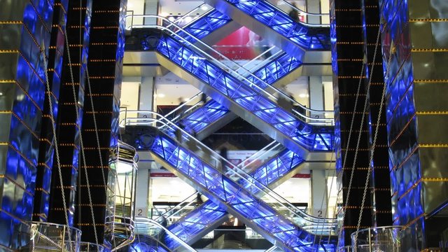 escalators and elevators, time lapse