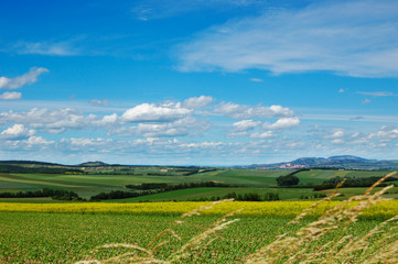 Picturesque view of hilly countryside area