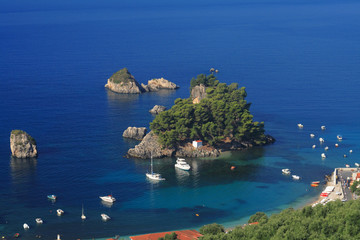 Obraz premium Aerial view on the village of Parga