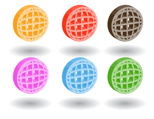 Color 3d web icons. Vector illustration