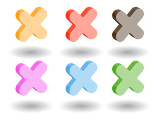 Color 3d web icons. Vector illustration