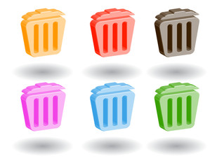 Color 3d web icons. Vector illustration