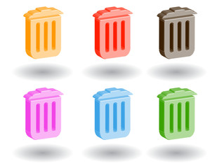 Color 3d web icons. Vector illustration
