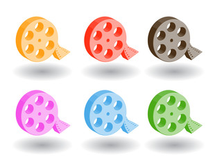 Color 3d web icons. Vector illustration