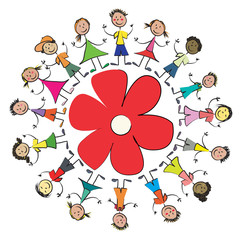 enfant plan&egrave;te terre fleur