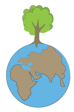 arbre sur plan&egrave;te