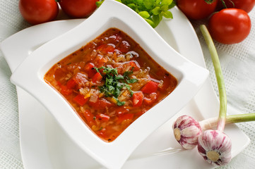 Vegetable soup, tomato soup